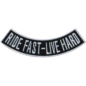PPM5204 4 x 1 in. Ride Fast Live Hard Bottom Rocker Patch - Multi Color
