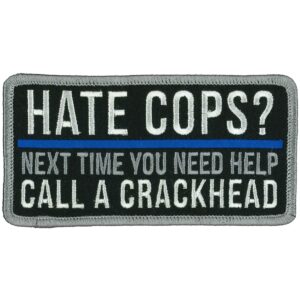 PPW1015 4 x 2 in. Hate Cops Patch - Multi Color
