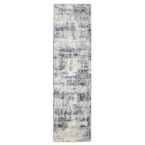 Radici 1241-1024-BLUE 2 ft. 2 in. x 7 ft. 7 in. Livigno Striated Runner Rug, Blue