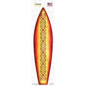 SB-199s-M Red & Orange Tribal Novelty Surfboard Sticker Decal - Medium