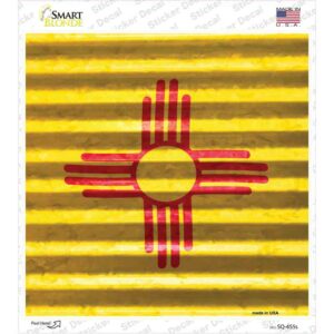 SQ-455s-M Mexico Flag Corrugated Effect Novelty Square Sticker Decal - Medium