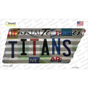 TN-289s-M Titans Strip Art Novelty Corrugated Tennessee Shape Sticker Decal - Medium