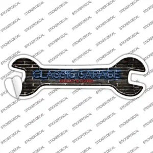 W-121s-L Classic Garage Novelty Wrench Sticker Decal - Large