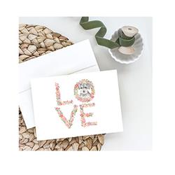 WDK4527GCA7P 5 x 7 in. Unisex Schnauzer No.5 Love Greeting Cards & Envelopes - Pack of 8