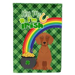 WDK4818GF 15.5 x 11.25 in. Red Dachshund Saint Patricks Day Flag - Garden Size