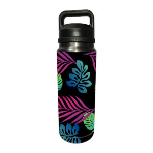 YERABOT26-Neon Tropics Skin Compatible with YETI Rambler 26 oz Bottle - Neon Tropics